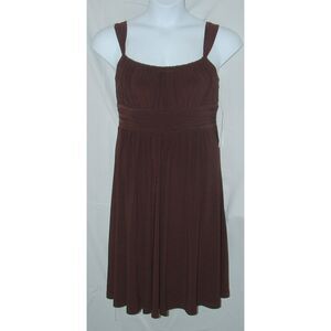 JONES WEAR Dark Brown Sz 12 Day to Dinner Stretchy Jersey Knit Dress NEW NWT
